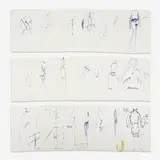 28 Sketches for 1988 Resort Collection by Geoffrey Beene, 1980's, marker on paper, sold Jan 2024
