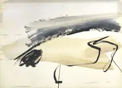 Beach by Peter Lanyon, 1961, mixed media on paper, sold Feb 2024