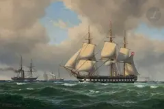 Navires suédois by Carl Baagoe, Toile d’origine, sold Mar 2022