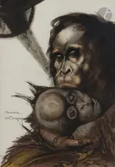 Maternité by Maurice Becque, Encre et aquarelle, sold Mar 2022