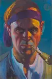 Autoportrait by Maurice Becque, Gouache, sold Mar 2022