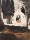 Sagunto, Le Sentier du calvaire by Maurice Becque, Encre et aquarelle sur traits de crayon, sold Mar 2022
