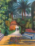 Villa méditerranéenne aux palmiers by Maurice Becque, Aquarelle sur traits de crayon sur carton, sold Mar 2022