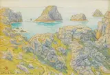 Camaret, Les Tas de pois, août 1901 by Henri Rivière, Aquarelle, sold Jun 2008