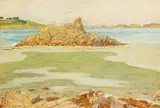 Loguivy, mer montante à Roc Hir, septembre 1901 by Henri Rivière, Aquarelle, sold Jun 2008