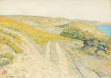 Morgat, lande et champs vers Kervéron (au fond, le Ménez Hom), mai 1902 by Henri Rivière, Aquarelle, sold Jun 2008