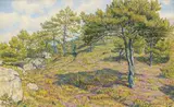 Landiris, les pins sur la lande, août 1905 by Henri Rivière, Aquarelle, sold Jun 2008