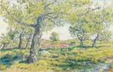 Loguivy, les pins épars sur la lande, août 1910 by Henri Rivière, Aquarelle, sold Jun 2008