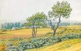 Morgat, pluie sur Lesquiffinec, septembre 1911 by Henri Rivière, Aquarelle, sold Jun 2008