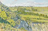 Morgat, le village de Lesquiffinec et le bourg de Crozon vus du dôme de Rulianec, août 1915 by Henri Rivière, 1909, Aquarelle, sold Jun 2008