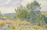 Morgat, carrière abandonnée dans les pins, août 1915 by Henri Rivière, Aquarelle, sold Jun 2008