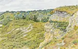 Morgat, front de carrière abandonnée, septembre 1916 by Henri Rivière, Aquarelle, sold Jun 2008