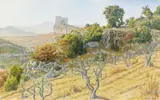 Vaison-la-Romaine, Le Vieux Château, janvier 1934 by Henri Rivière, Aquarelle, sold Jun 2008