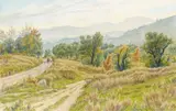Mougins, le chemin des Baraques, novembre 1934 by Henri Rivière, Aquarelle, sold Jun 2008