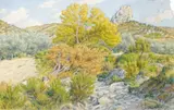 Buis-les-Baronnies, la Petite Aiguille, octobre 1938 by Henri Rivière, Aquarelle, sold Jun 2008