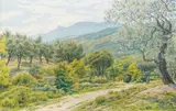 Buis-les-Baronnies, octobre 1938 by Henri Rivière, Aquarelle, sold Jun 2008