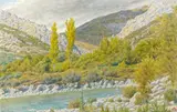 Buis-les-Baronnies, vallée de l'Ouvèze, octobre 1939 by Henri Rivière, Aquarelle, sold Jun 2008