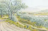 Buis-les-Baronnies, vallée de l'Ouvèze, décembre 1939 by Henri Rivière, Aquarelle, sold Jun 2008
