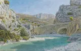Buis-les-Baronnies, entrée des gorges de l'Ouvèze, avril 1941 by Henri Rivière, Aquarelle, sold Jun 2008