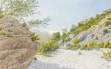 Buis-les-Baronnies, la plage de l'Écluse, mai 1941 by Henri Rivière, Aquarelle, sold Jun 2008
