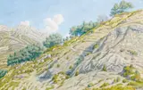 Buis-les-Baronnies, dans la montagne, août 1942 by Henri Rivière, Aquarelle, sold Jun 2008
