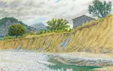 Buis-les-Baronnies, l'Ouvèze à sec, août 1942 by Henri Rivière, Aquarelle, sold Jun 2008