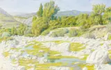 Buis-les-Baronnies, l'Ouvèze à sec, juillet 1943 by Henri Rivière, Aquarelle, sold Jun 2008