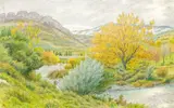 Buis-les-Baronnies, vallée de l'Ouvèze, décembre 1943 by Henri Rivière, Aquarelle, sold Jun 2008