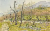 Buis-les-Baronnies, vallée du Menon, mars 1944 by Henri Rivière, Aquarelle, sold Jun 2008