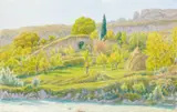 Buis-les-Baronnies, bord du Menon, novembre 1943 by Henri Rivière, Aquarelle, sold Jun 2008