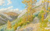 Buis-les-Baronnies, dans la montagne, vallée de l'Ouvèze, décembre 1943 by Henri Rivière, Aquarelle, sold Jun 2008