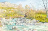 Buis-les-Baronnies, les bords du Menon, janvier 1944 by Henri Rivière, Aquarelle, sold Jun 2008