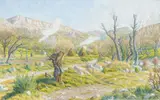Buis-les-Baronnies, chemin du Menon, janvier 1944 by Henri Rivière, Aquarelle, sold Jun 2008