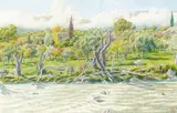 Buis-les-Baronnies, lendemain de pluie, bords du Menon, octobre 1944 by Henri Rivière, Aquarelle, sold Jun 2008