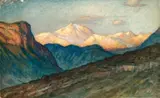 Le Mont-Blanc vu de Giez by André-Charles Coppier, Aquarelle située au dos, sold Jun 2008