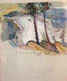 Les Bossons vus des Pyramides by André-Charles Coppier, 1922, Gouache, sold Jun 2008