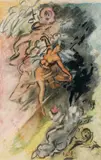 Projet d'affiche de théâtre by Jules Chéret, Pastel et encre noire sur papier, sold Jun 2008