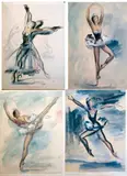 Alexandre Kalioujny de l'Opéra de Paris - Suite en blanc by Jean Toth, Aquarelle signée en bas à droite, légendée dans le bas et sur le support, sold Jun 2008