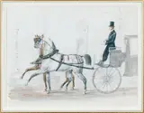 Le coupé en ville by Geoffroy Henri de Ruillé, Aquarelle gouachée, sold Jun 2008