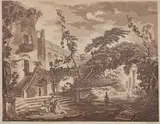 Entrée du Temple de Sérapis à Pouzzole by Jean-Claude Richard de Saint-Non, 1767, Aquatinte d'après Hubert Robert, sold Oct 2021