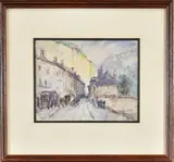 Tenay (Ain) by Joannes Drevet, 1920, Aquarelle, sold Oct 2021