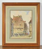 La calèche H. 24 cm - L. 18 cm à vue by Louis Vallet, Aquarelle, sold Oct 2021