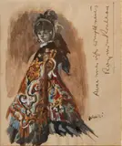Costume pour Carmen by Lila De Nobili, Gouache, sold Sep 2017