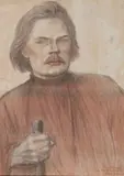 Etude pour le portrait de Gorky by Théophile Steinlen, Pastel; déchirure, sold Sep 2017