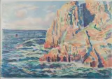 Les Rochers rouges ou la Mer à Camaret by Maximilien Luce, Lithographie en couleurs sur chine, sold Jun 2017