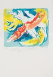 Le plongeur by Édouard Pignon, Lithographie en couleurs avec petit dessin, sold Jun 2017