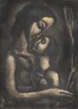 Il serait si doux d'aimer Planche 13 issue du Miserere (I. Rouault 66d) by Georges Rouault, Eau-forte et aquatinte, sold Jun 2017