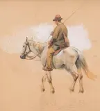 Le cavalier camarguais by Édouard Doigneau, Aquarelle sur papier, sold Jun 2017