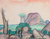 Afrique, retour du marché by André Maire, Gouache, sold Jun 2017