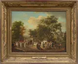 Une procession de la Fête - Dieu à la campagne by Jean-François Demay, Panneau parqueté, sold Jun 2017